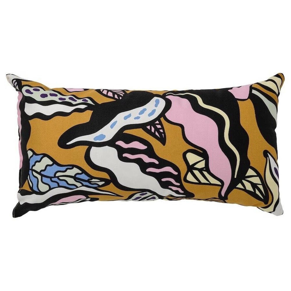 IKEA SANDMOTT‎ Cushion, Multicolor/Leaf Pattern, 12”x23" (705.498.02) NEW